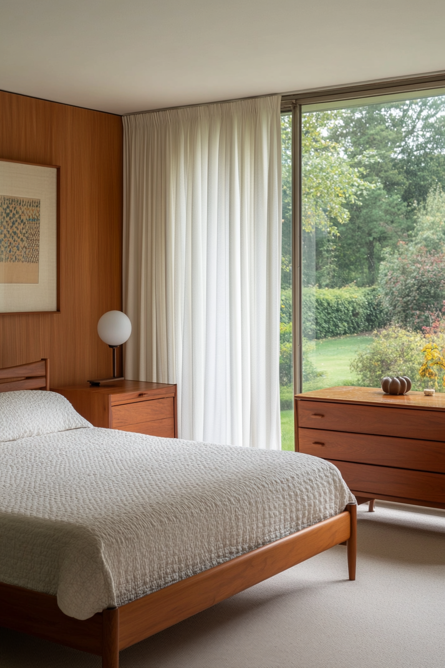 Teak furniture in mid-century modern design