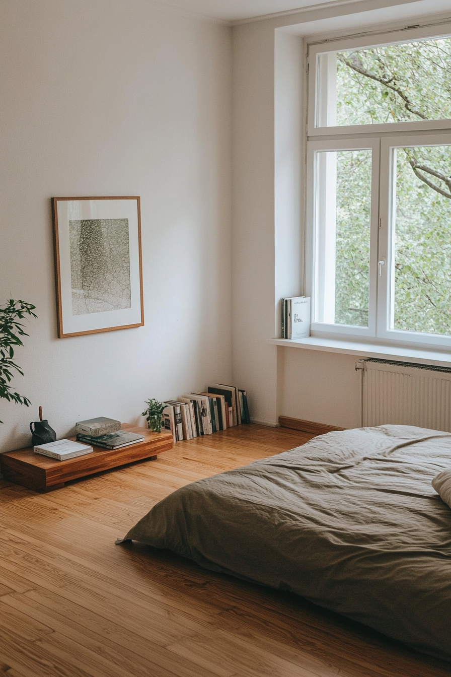 Personal touches in a masculine minimalist bedroom