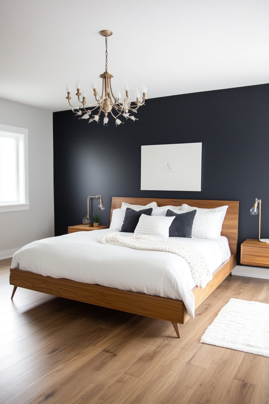 Accent wall in a minimalist bedroom