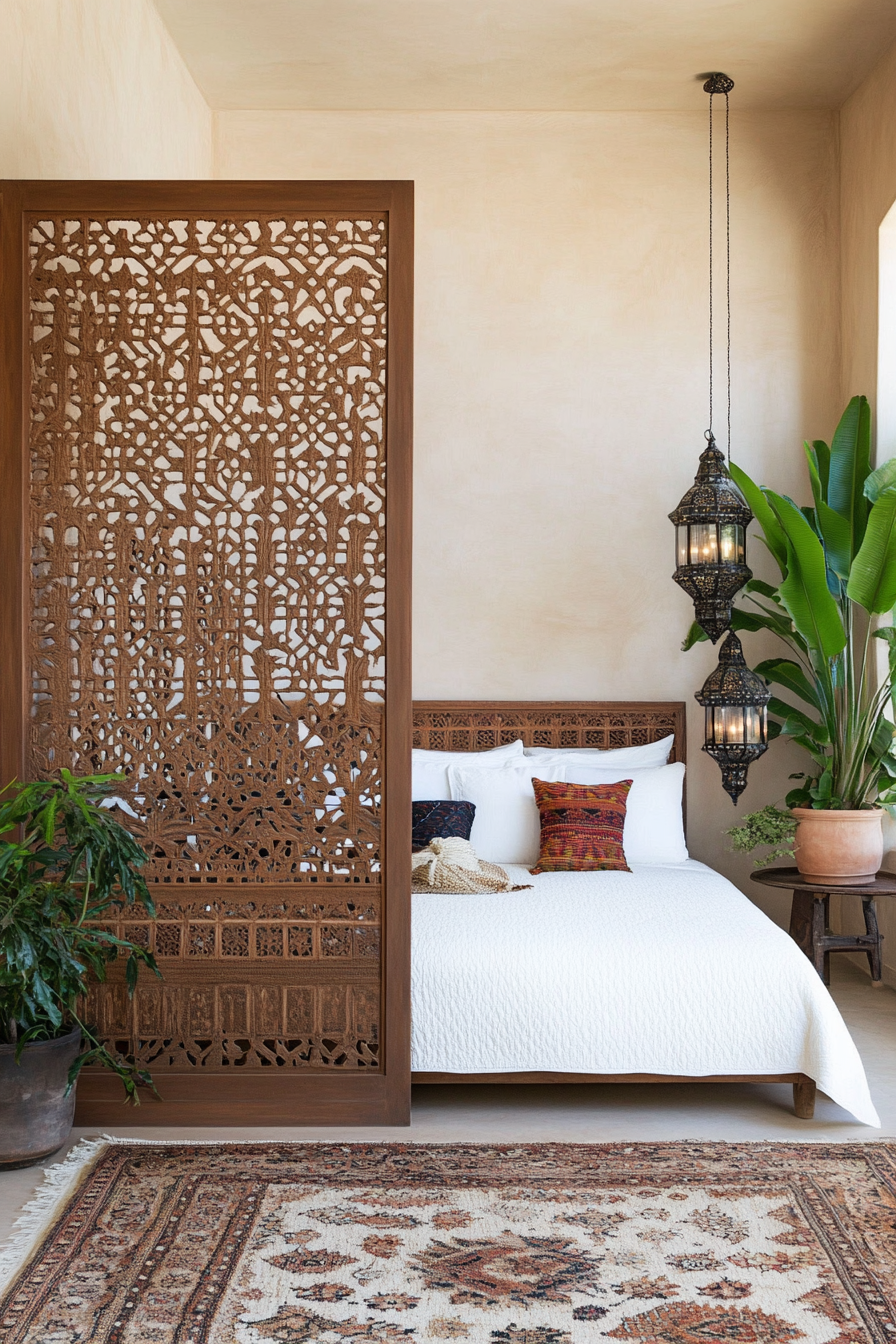Intricate Moroccan screens and room dividers