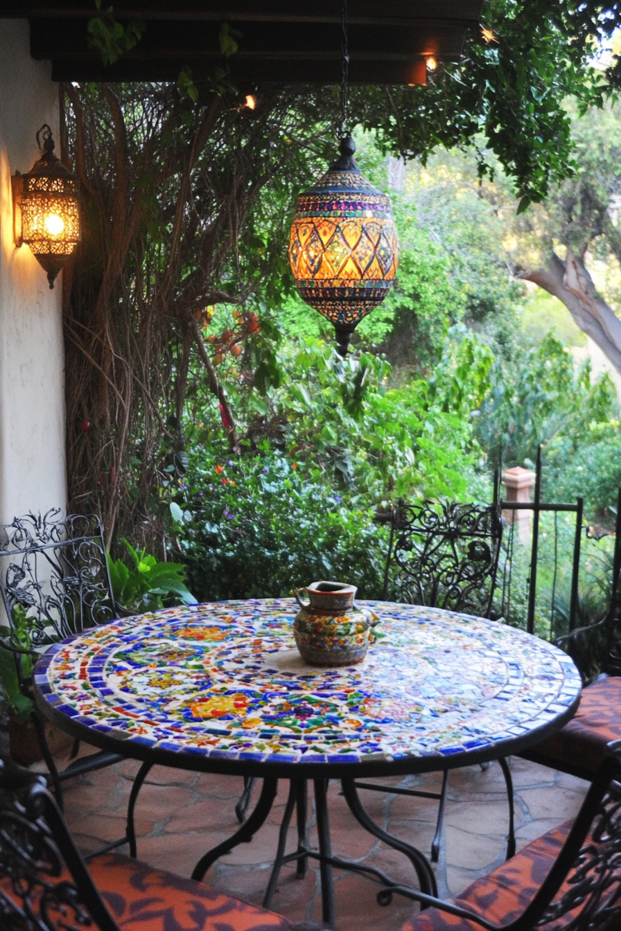 Mosaic tables for a touch of artistry