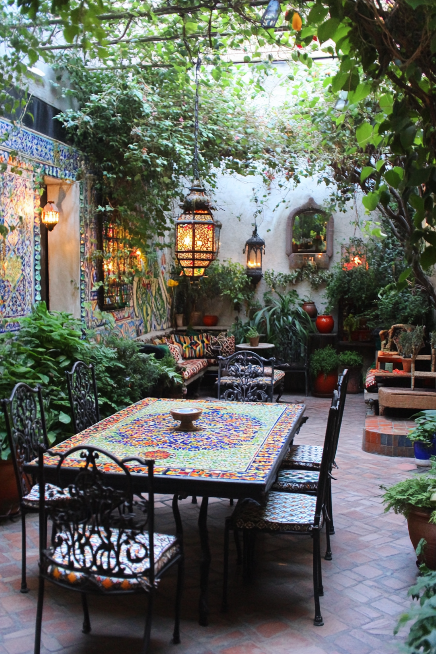 Mosaic tables for a touch of artistry
