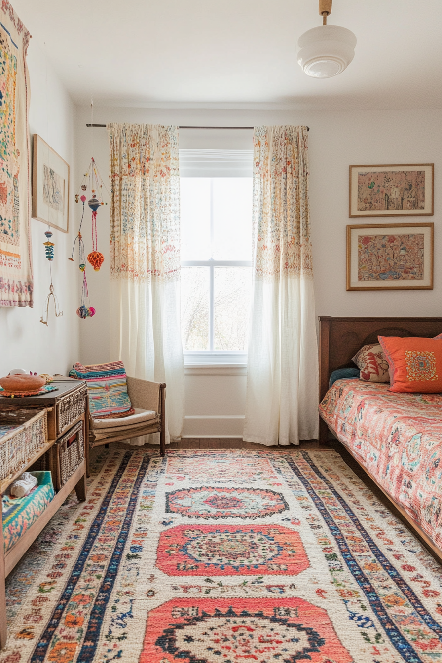 Playful patterns and colors in Persian children's room