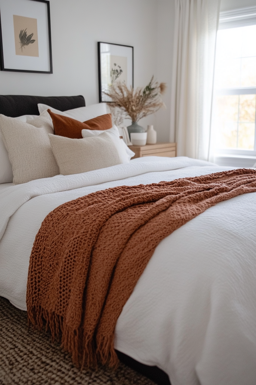 Blush bedding accessories with various shades and textures
