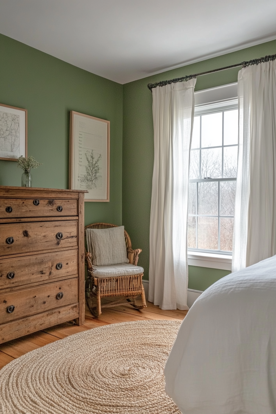 Farmhouse bedroom with natural wood elements