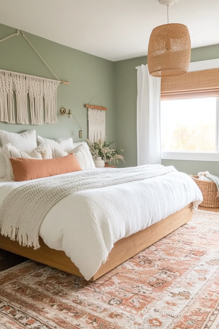 Farmhouse bedroom with soft textures