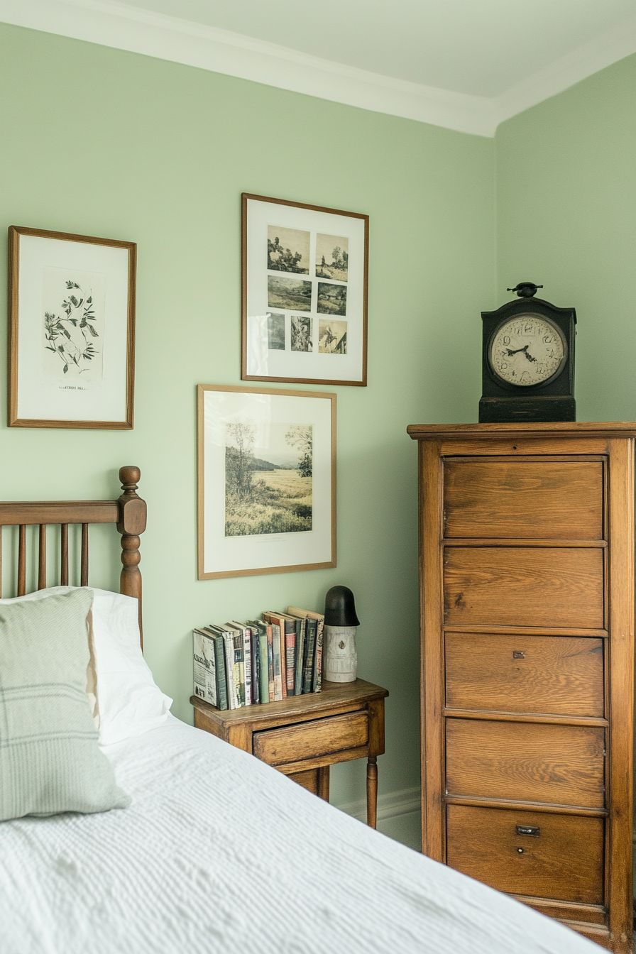 Farmhouse bedroom with vintage finds