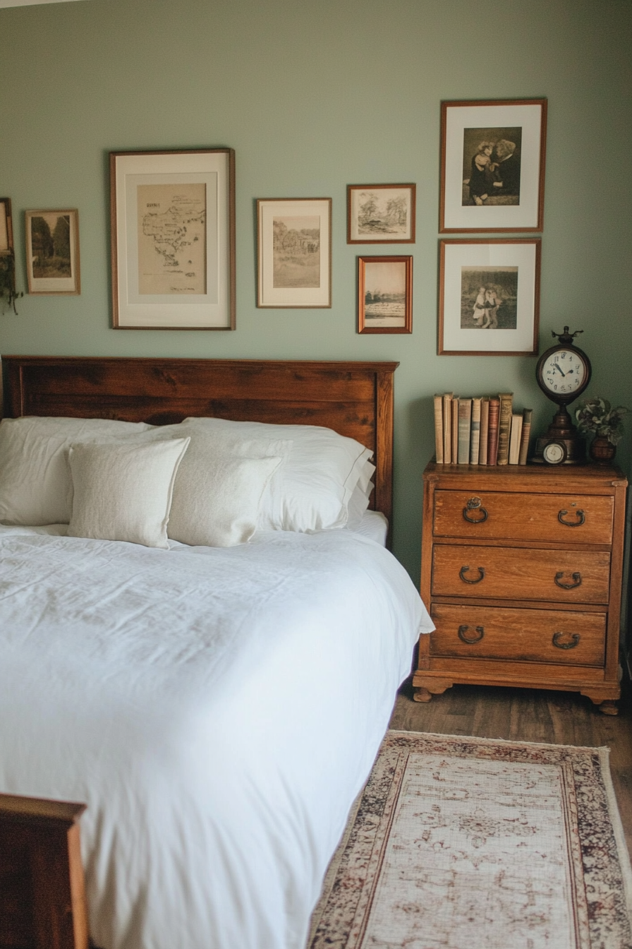 Farmhouse bedroom with vintage finds