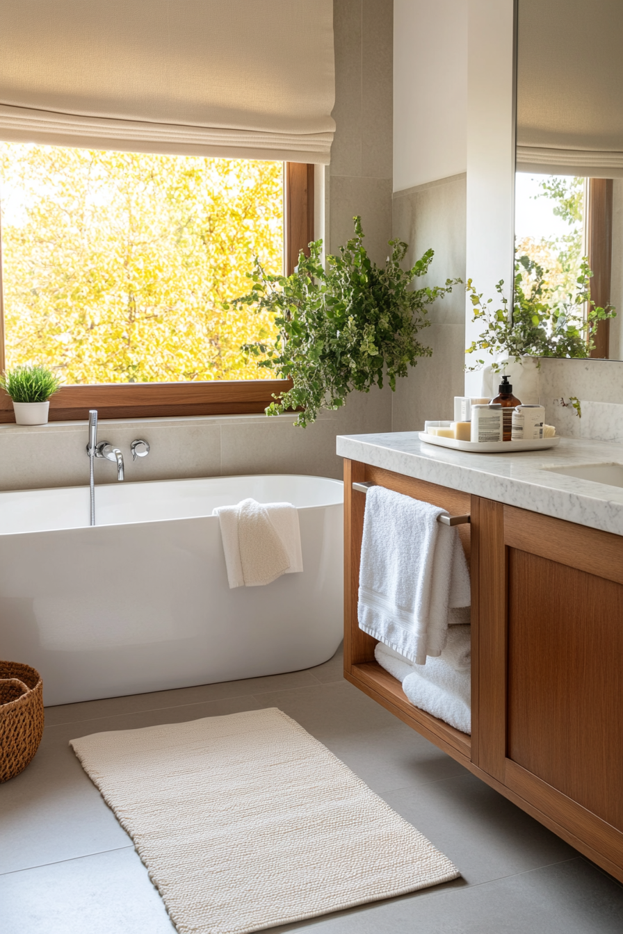 Neutral color palette in bathroom