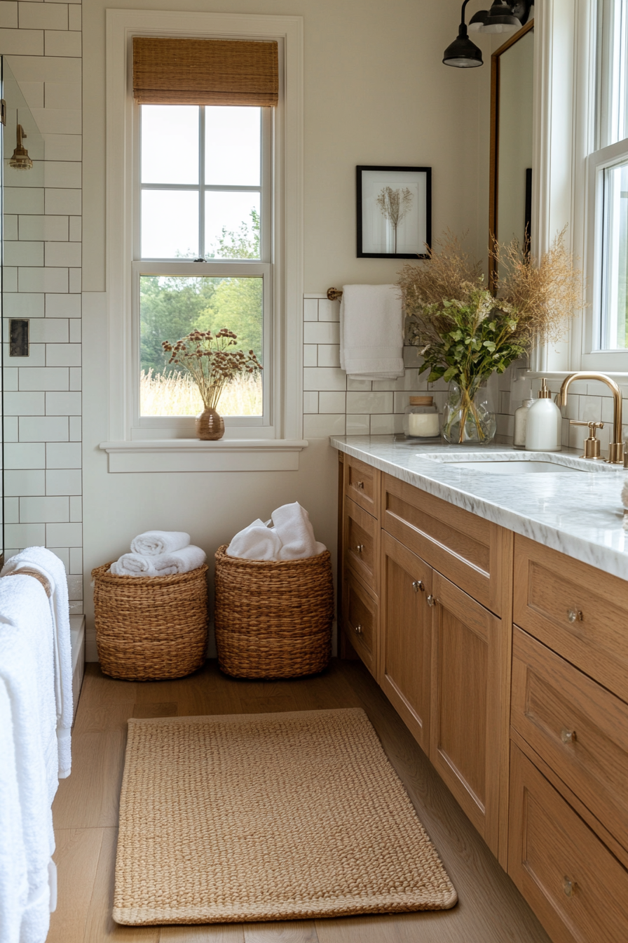 Textured elements in bathroom