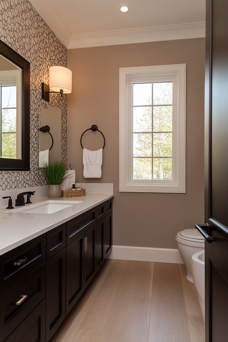 Feature wall in bathroom