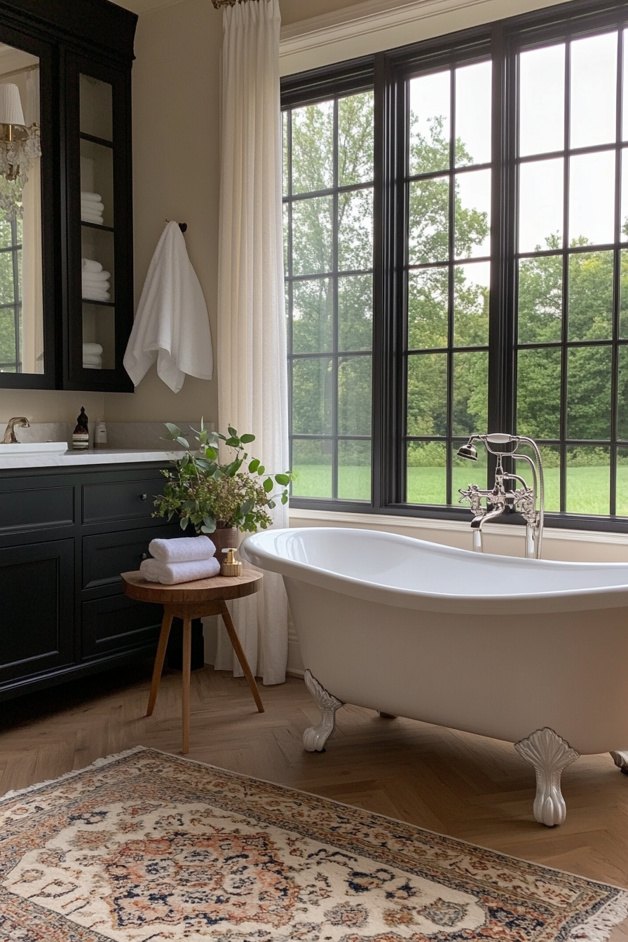 Statement bathtub in bathroom