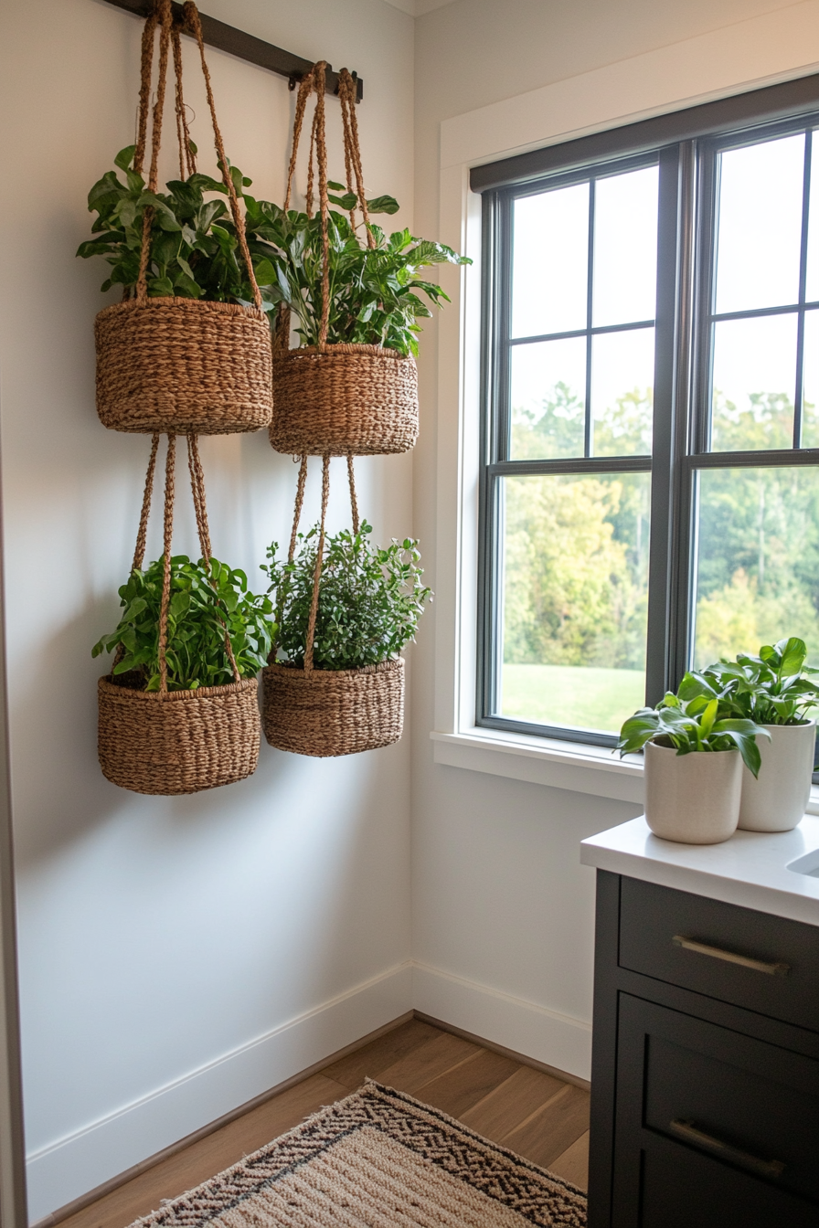 Greenery in bathroom decor