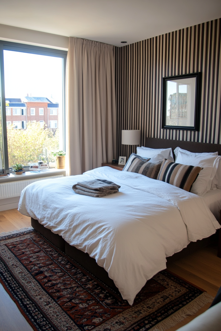 Timeless design with striped wall