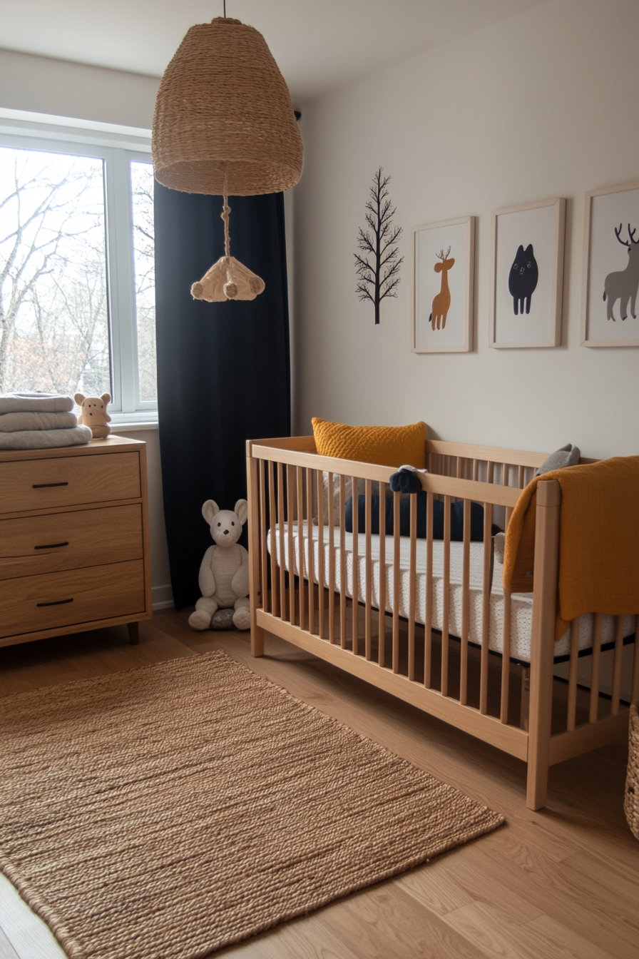 Neutral nursery with textured fabrics and soft pastels