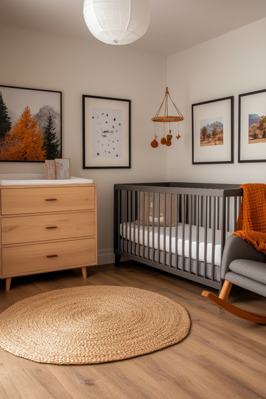 Minimalist nursery with simple decor