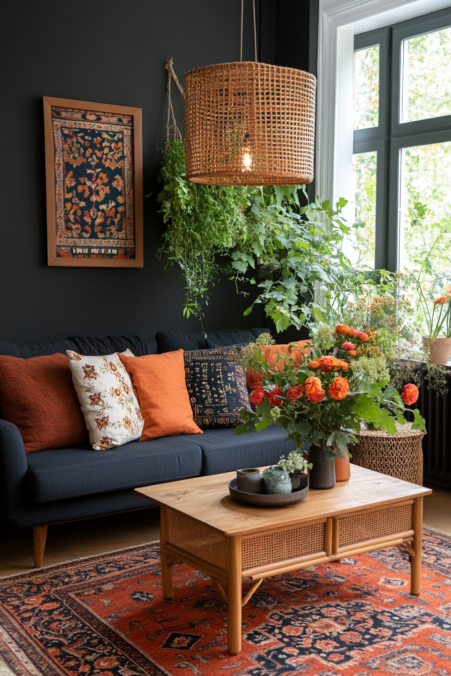 Natural elements and greenery, including potted plants
