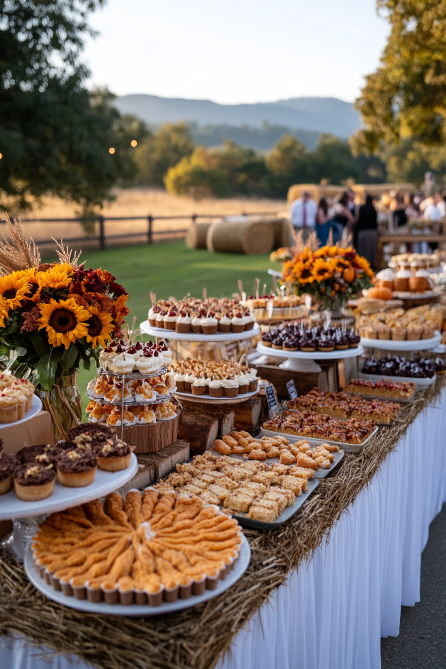 Harvest-themed baby shower with autumn decorations