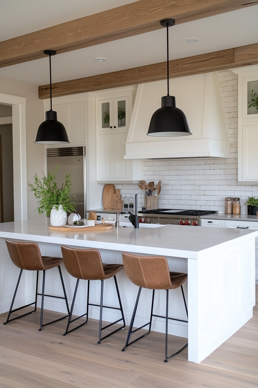 Brick backsplash for an industrial feel