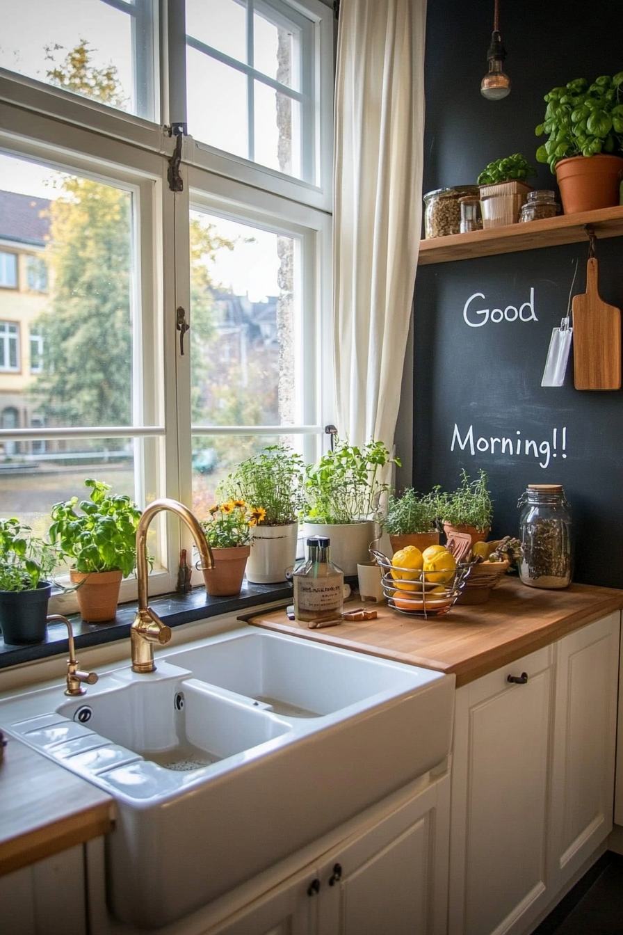 Chalkboard for a functional backsplash