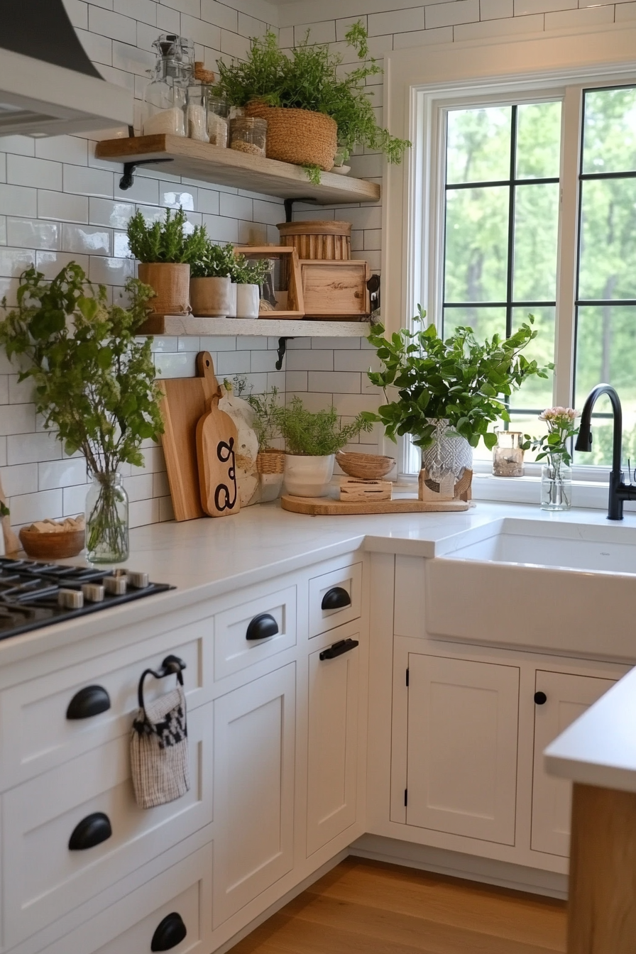 Subway tiles with white cabinets