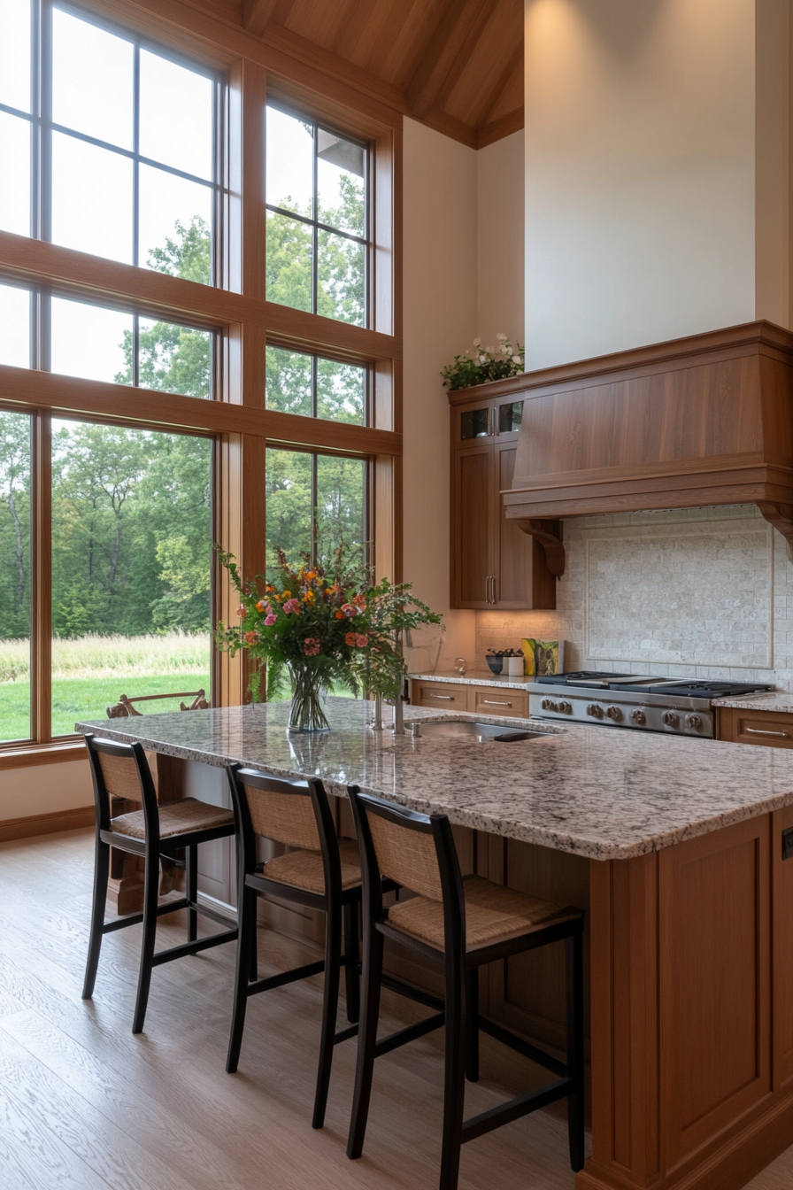 Natural stone with granite countertops