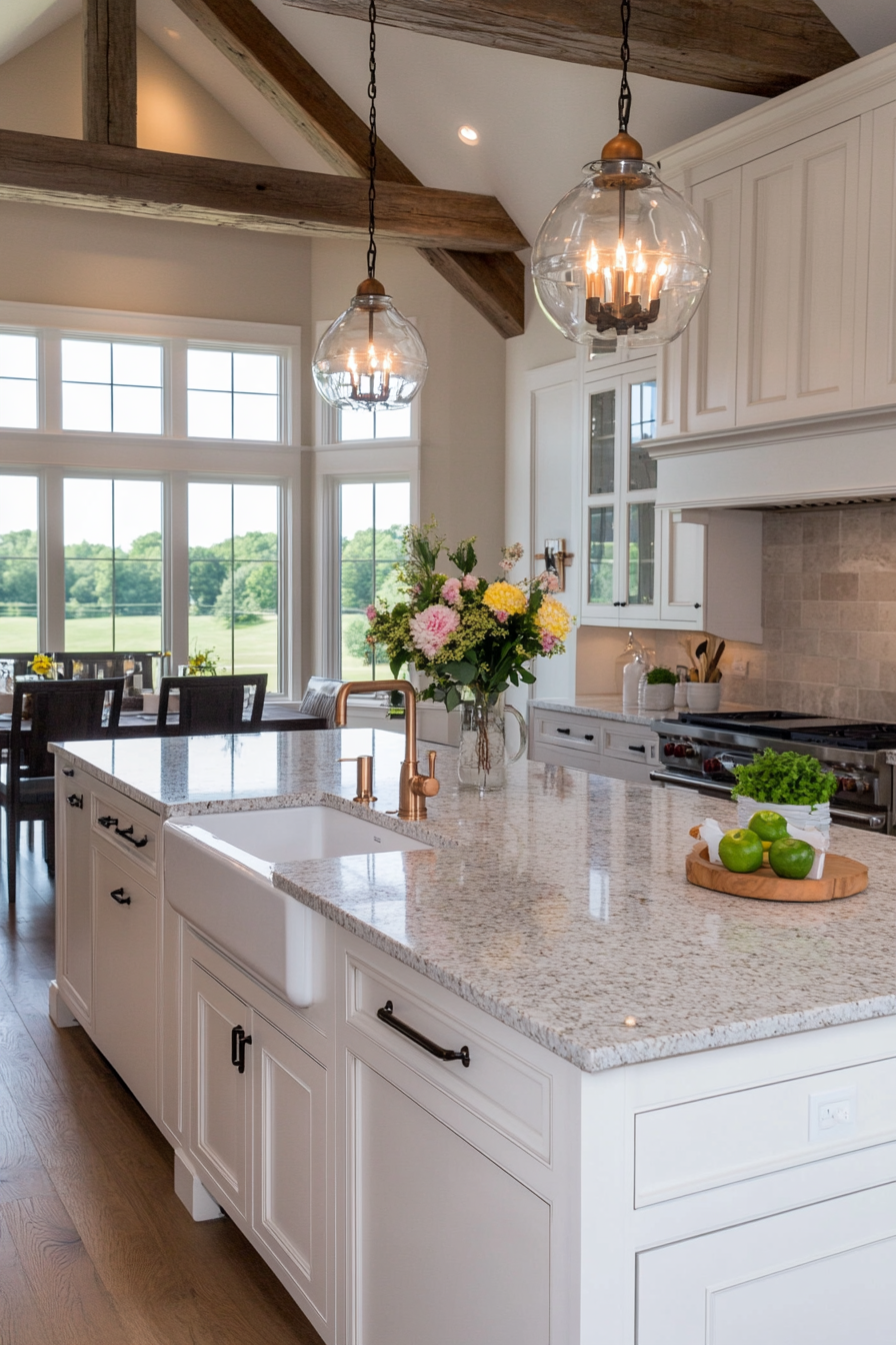 Natural stone with granite countertops