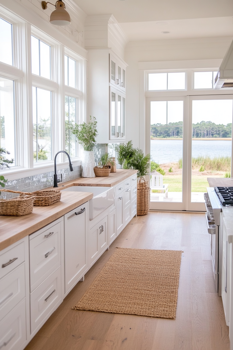 Sea glass tiles for a coastal kitchen