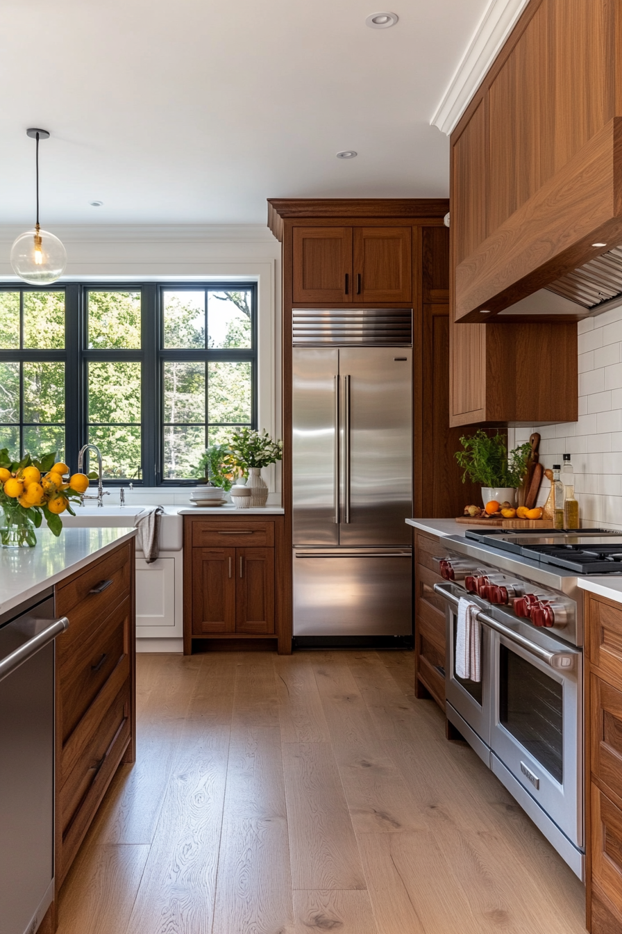 Tall cabinets in a modern kitchen