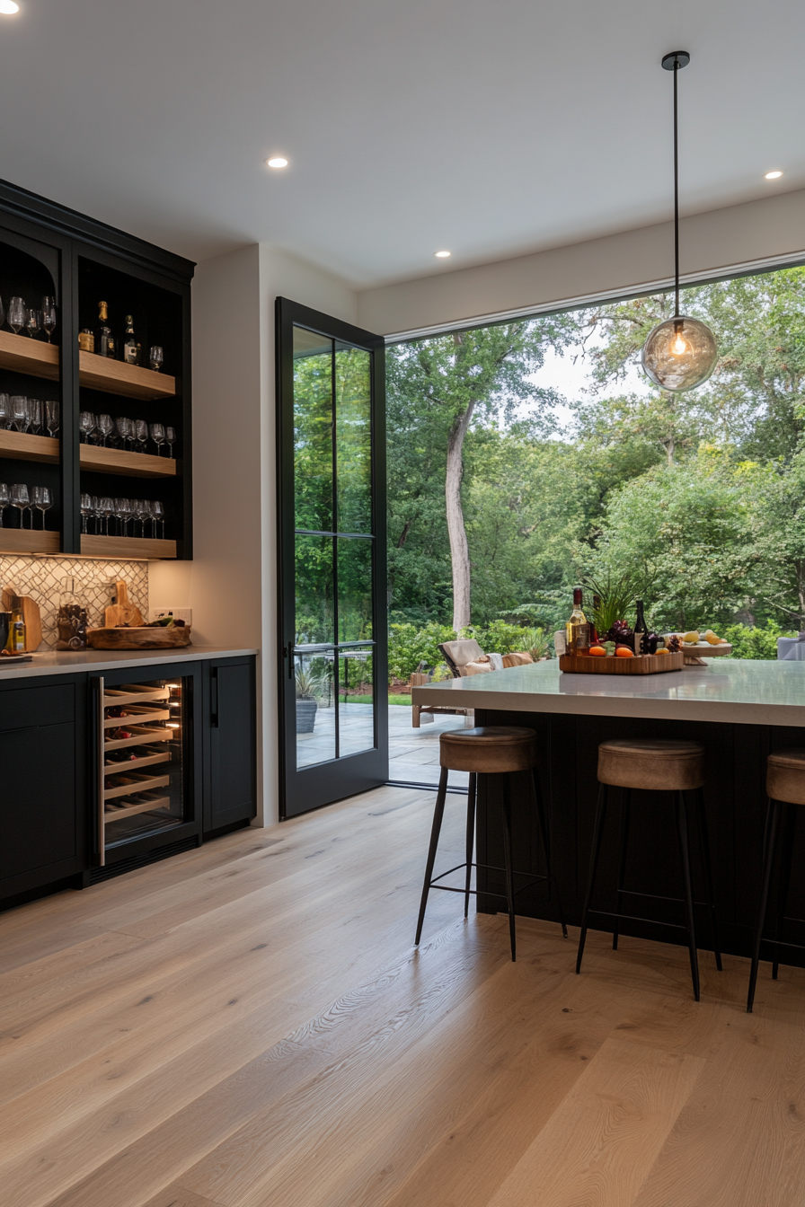 Modern kitchen with flat-panel cabinets