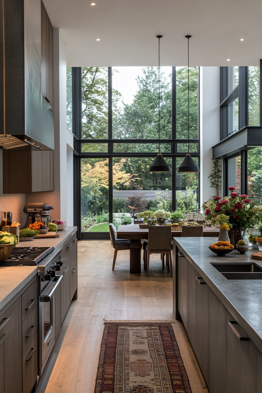 High-gloss modern kitchen cabinets