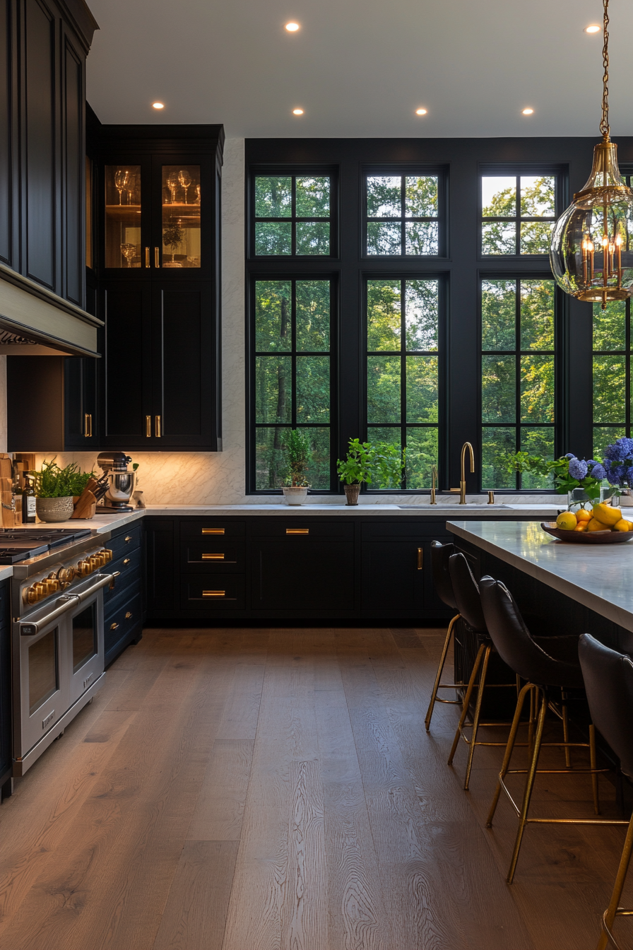 Navy and white two-tone cabinets