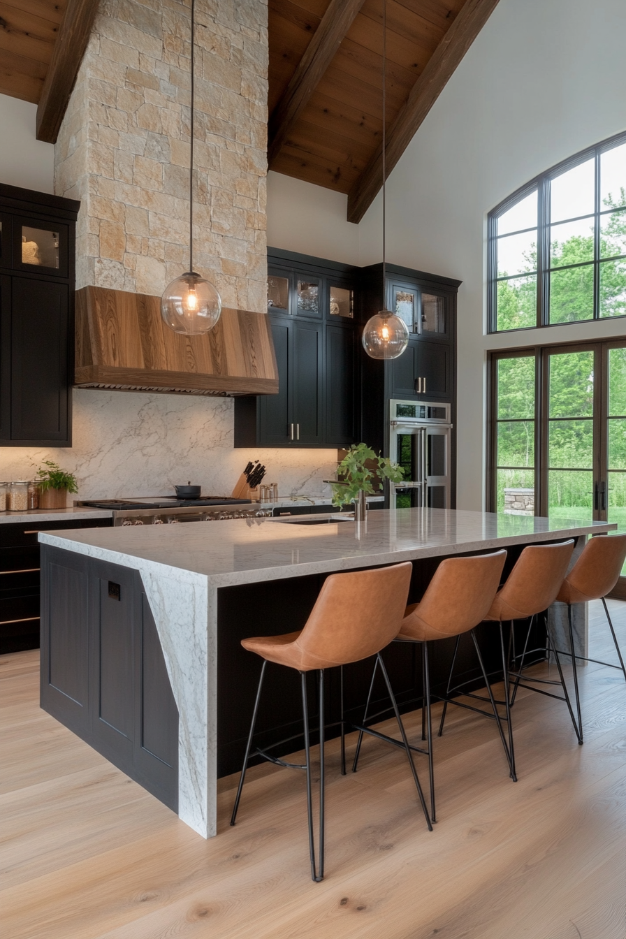 Sleek modern kitchen island