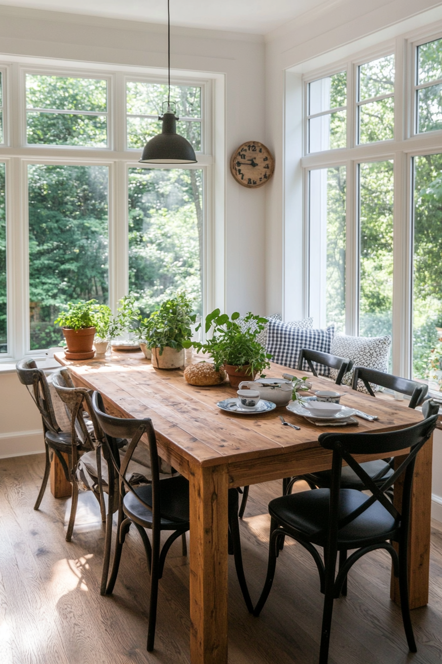 Farmhouse-style breakfast nook