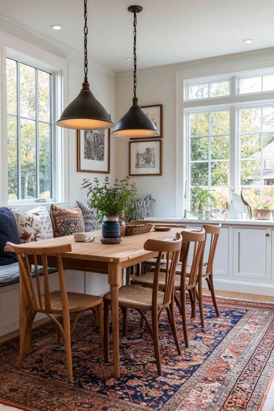 Industrial-style breakfast nook