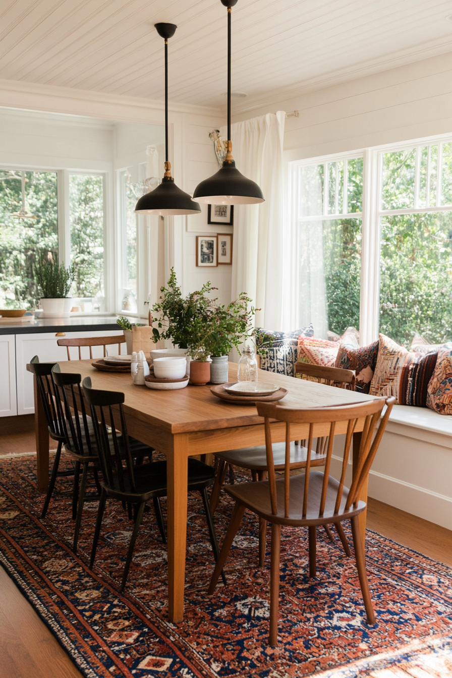 Industrial-style breakfast nook