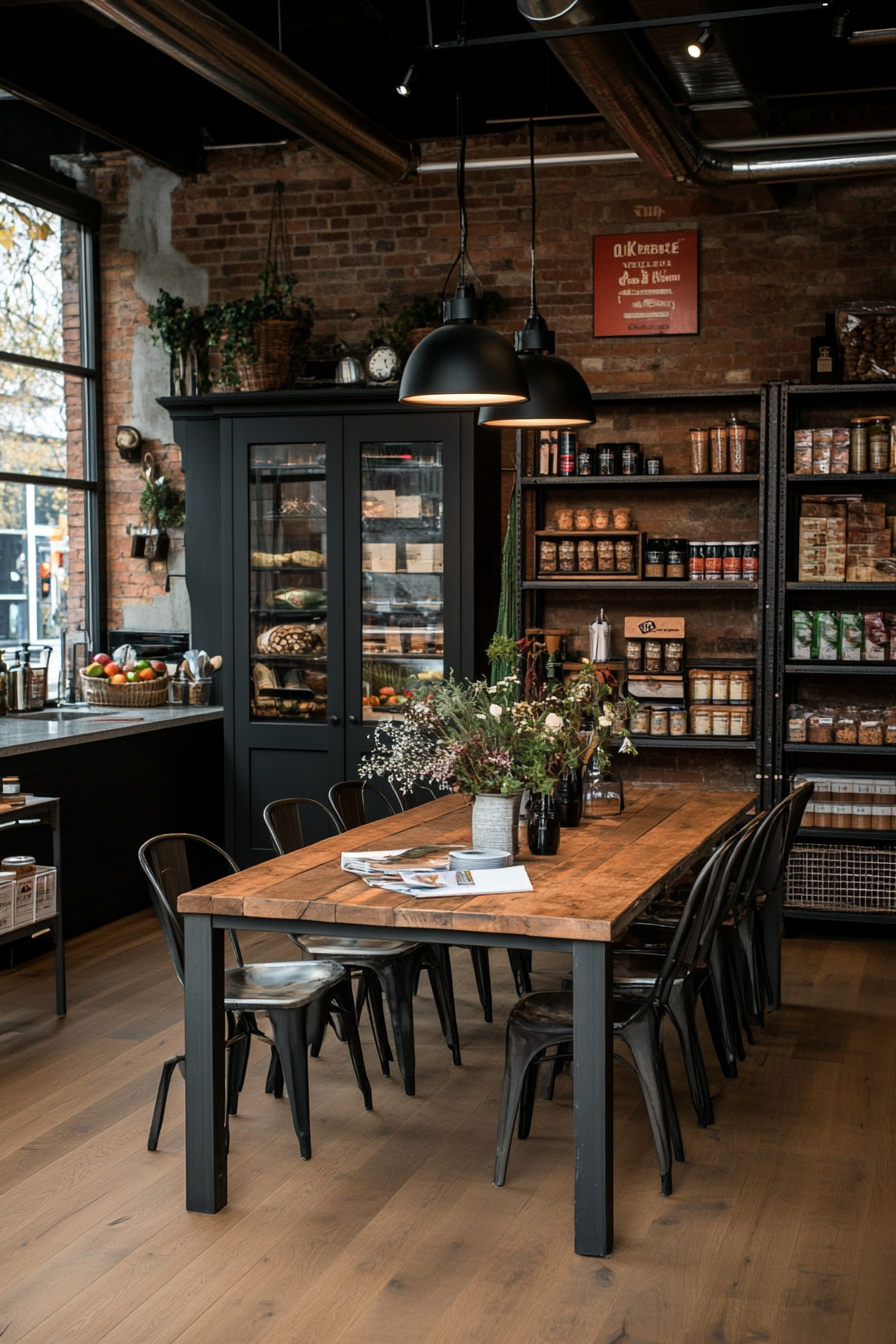 Eclectic breakfast nook with mixed styles