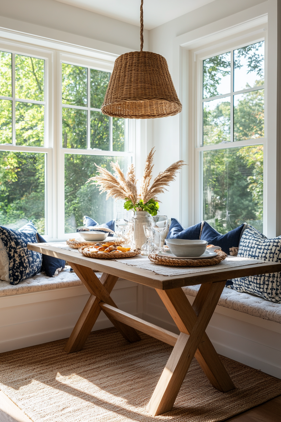 Coastal-inspired breakfast nook