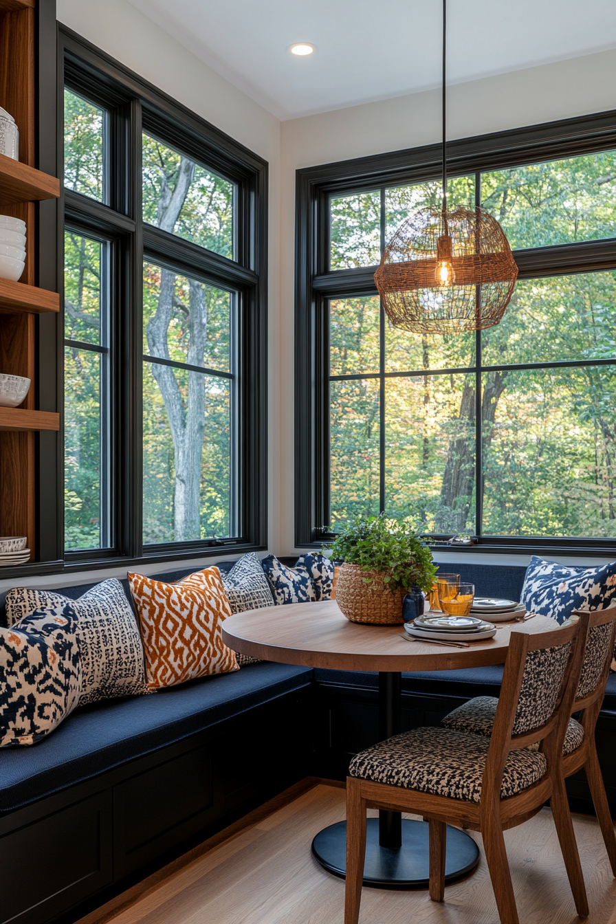 Corner nook with cozy bench