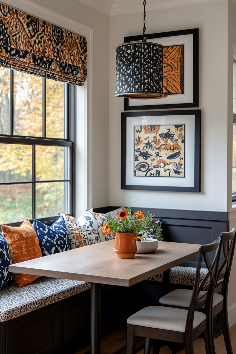 Breakfast nook with a built-in bench