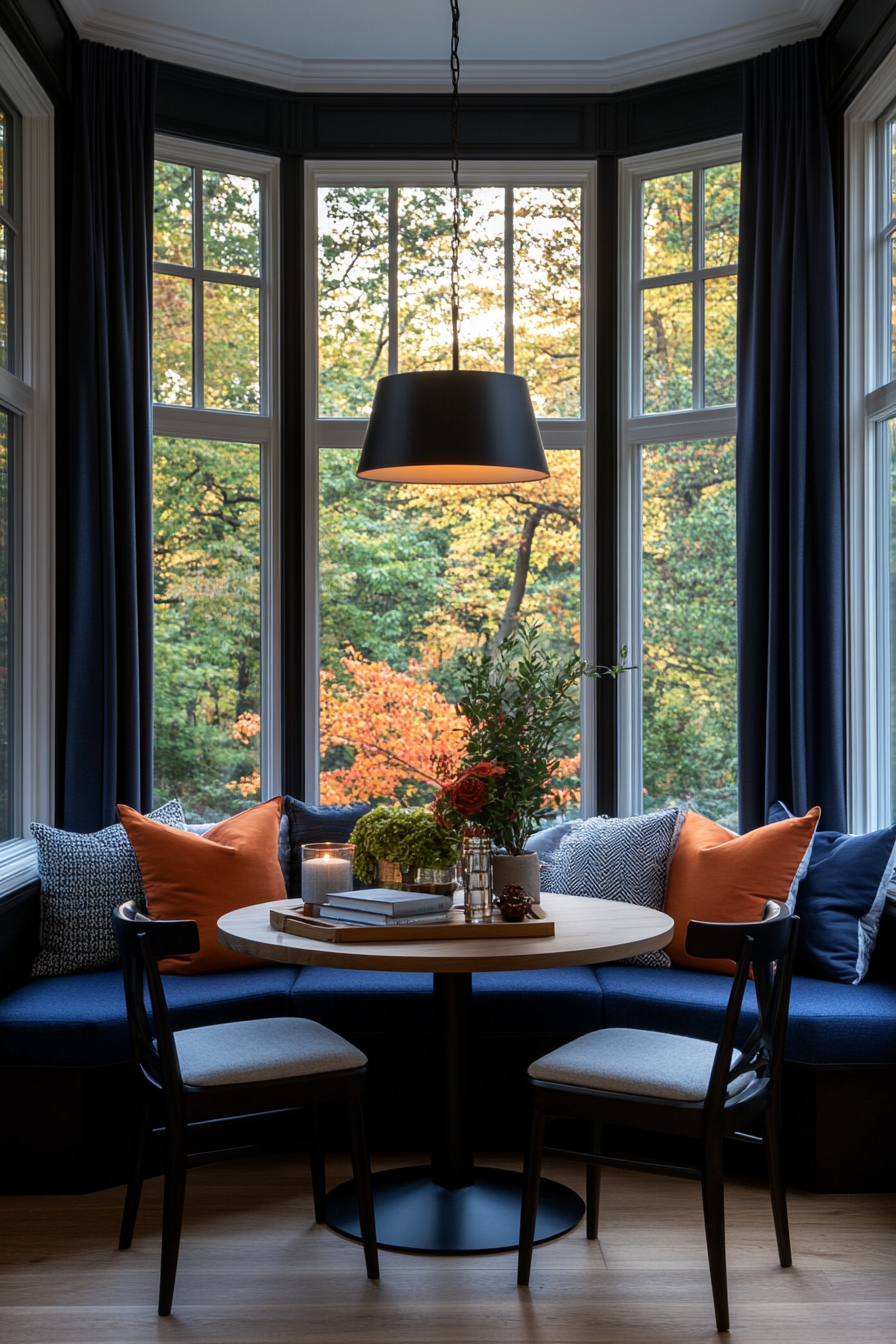 Breakfast nook with a bay window