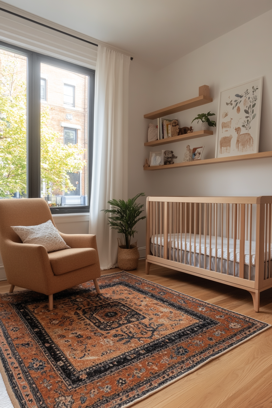 Simple and minimalist nursery with neutral color palette