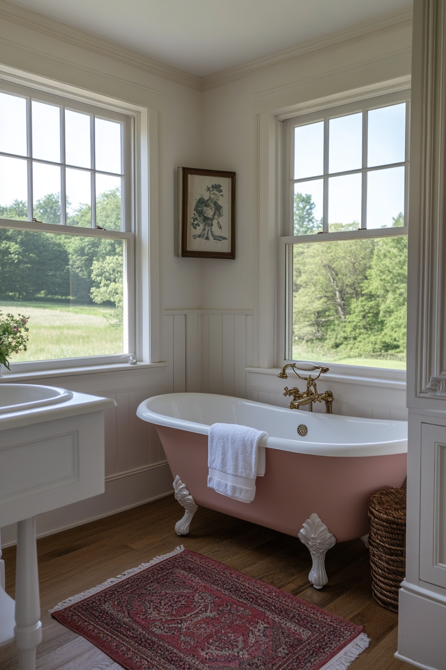 A pink bathtub as the ultimate statement piece.