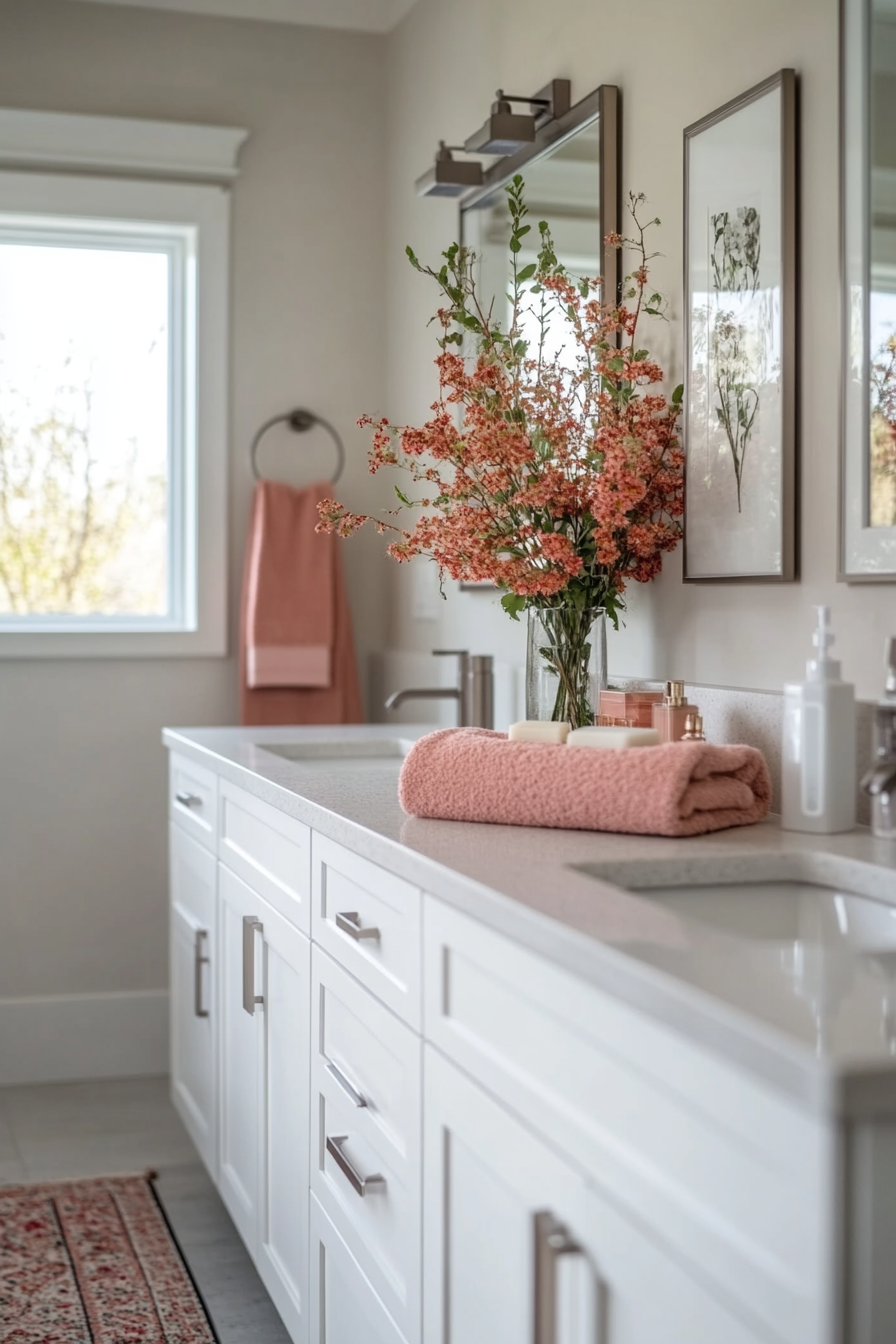 DIY pink wall art for a personalized touch.