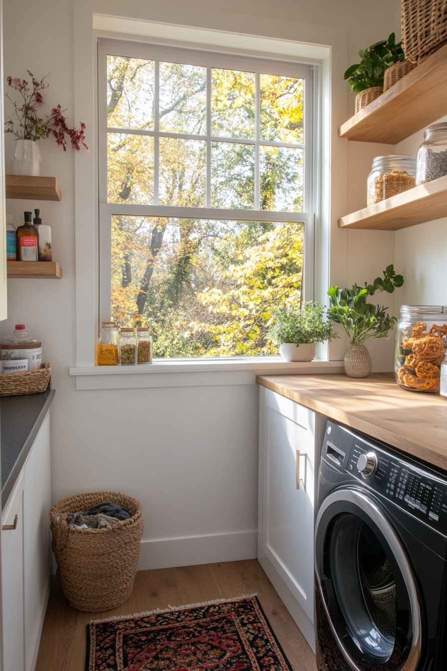 Maximizing space with windows in small laundry rooms