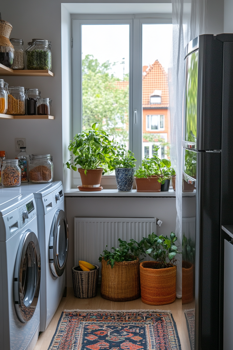 Maximizing space with windows in small laundry rooms