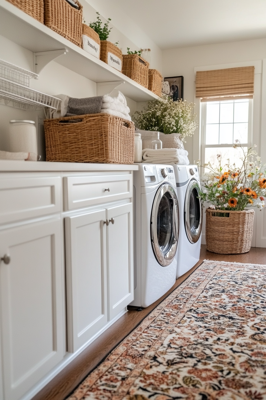 Smart shelving solutions for small laundry rooms