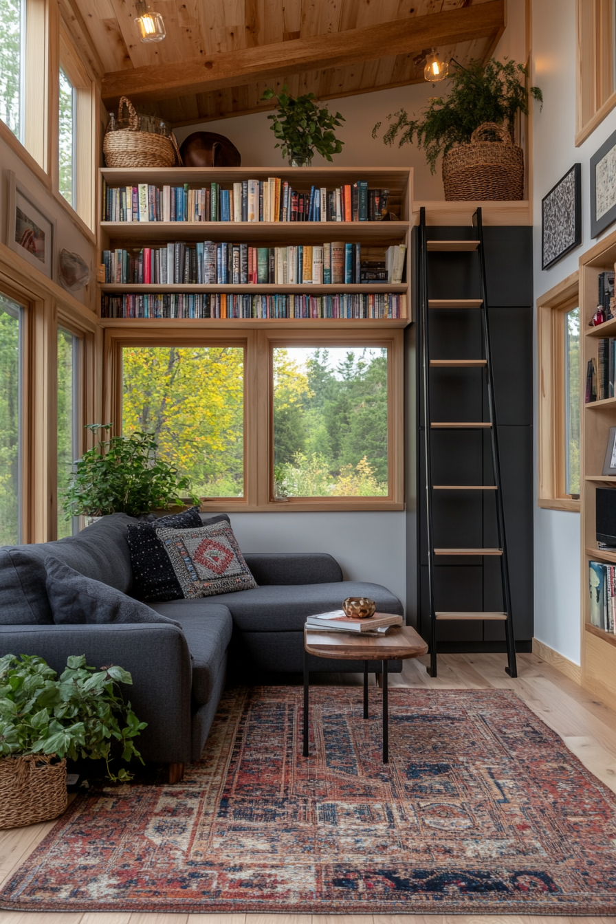Use vertical storage solutions in a tiny home