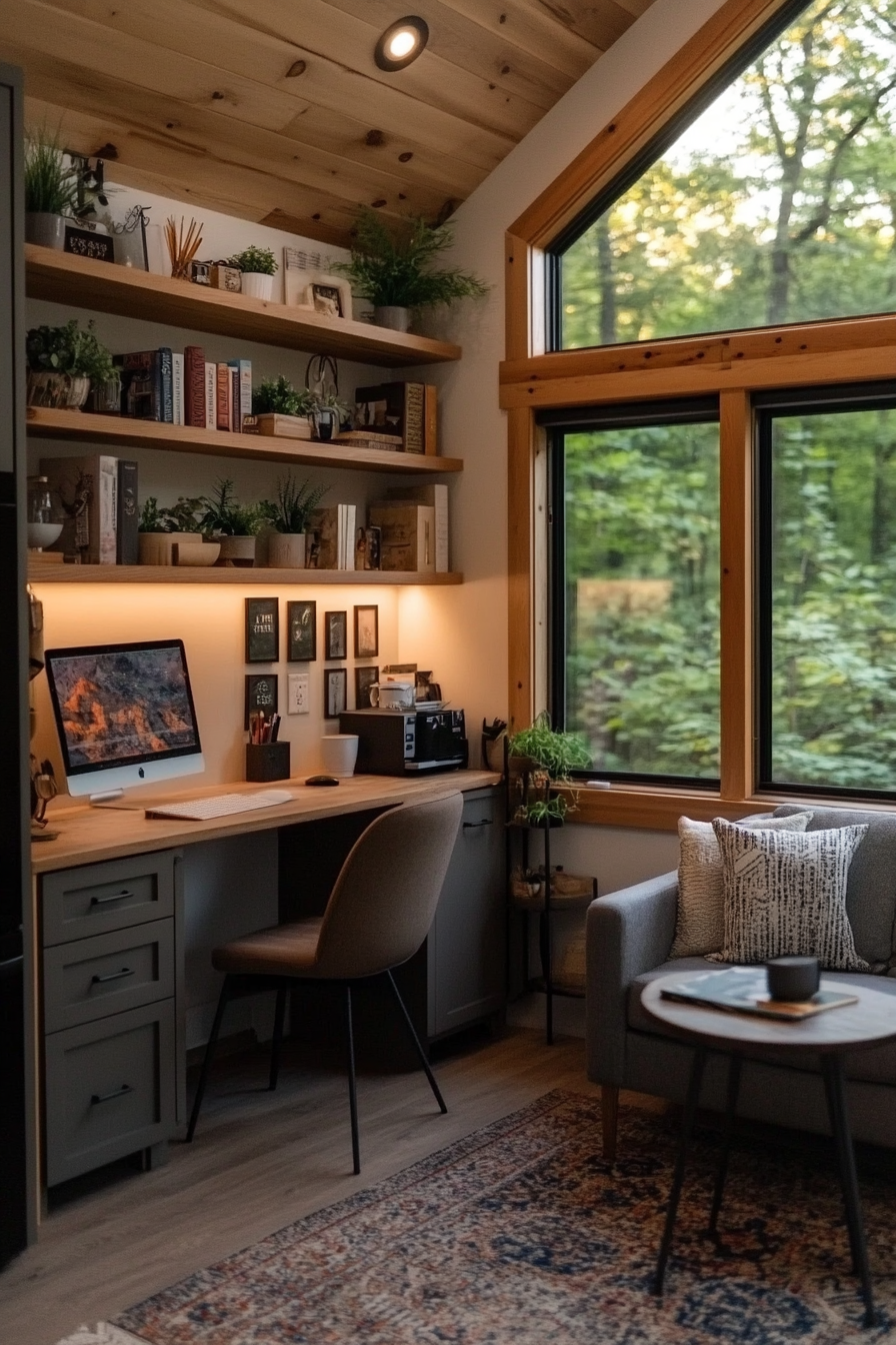 Floating furniture in a tiny home