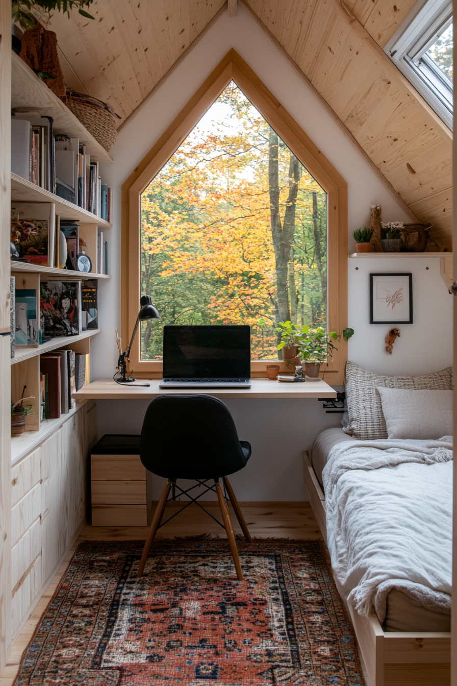 Floating shelves in a tiny home